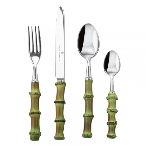 Cutlery Set Green Bamboo