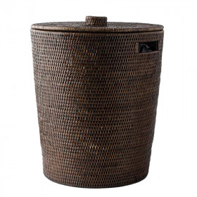 Laundry rattan basket with lid