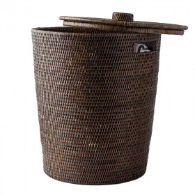 Laundry rattan basket with lid