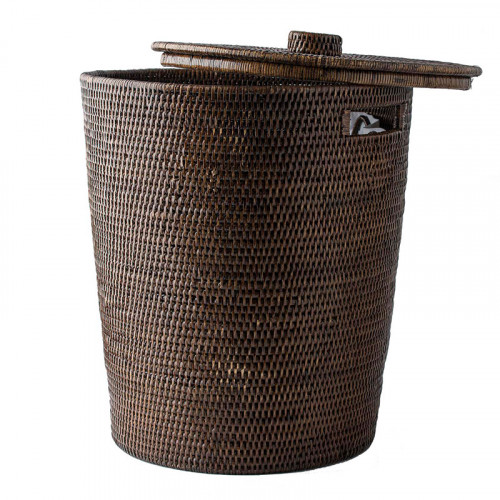 Laundry rattan basket with lid