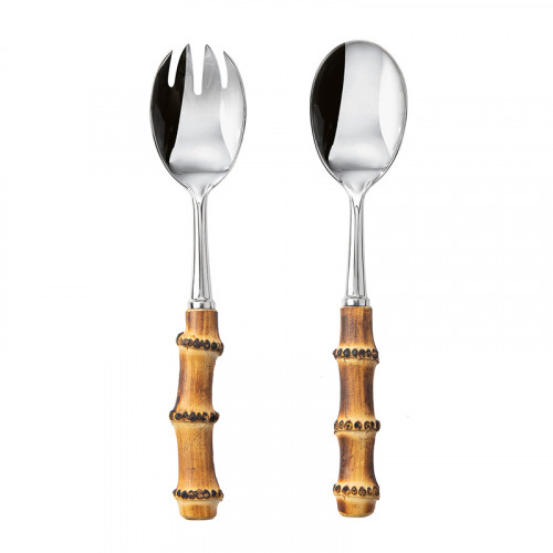 Salad Serving Set Natural Bamboo Wood