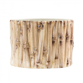Ceramic Flowerpot Bamboo Natural 