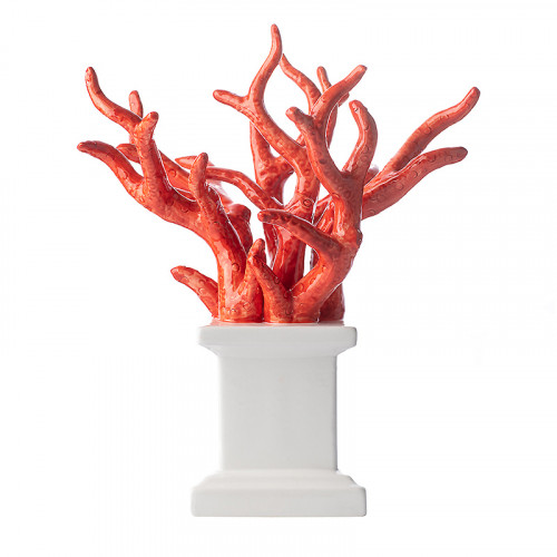 Ceramic Statuette Branch with Coral effect
