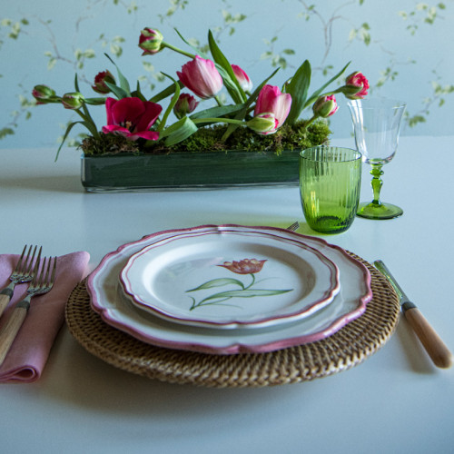 Glass for Water Striped Dark Blue