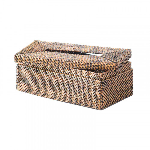 Rectangular tissue box with lid