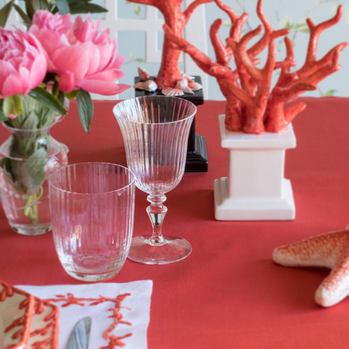 Glass for Wine Striped White