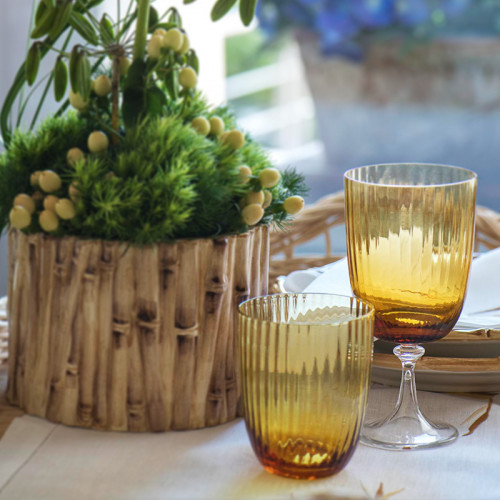 Glass for Wine Striped Amber